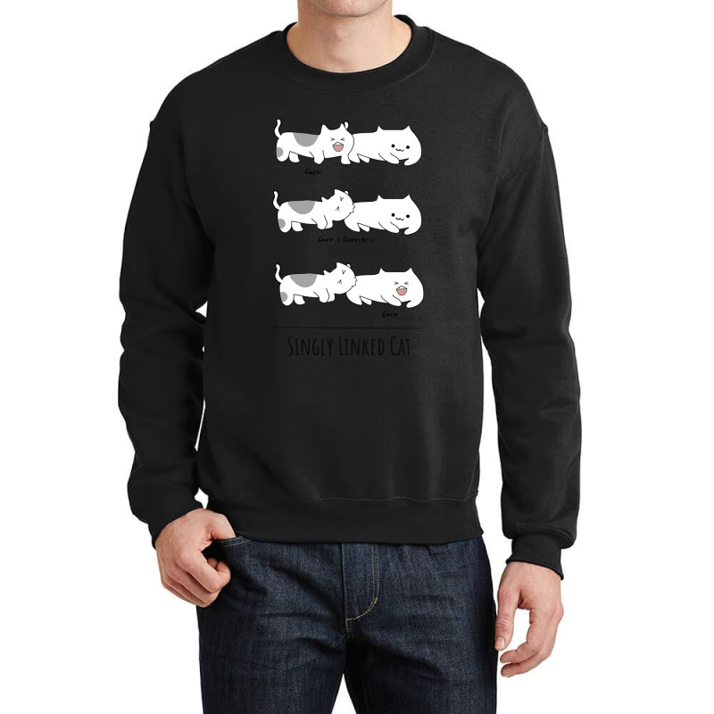 Singly Linked List Cats Biting Each Other Crewneck Sweatshirt by MONIQUEWORTH | Artistshot