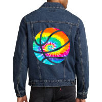 Basketball Tie Dye Rainbow Trippy Hippie Men Denim Jacket | Artistshot