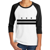 Washington Dc Flag District Of Columbia D.c. Black Premium T Shirt Youth 3/4 Sleeve | Artistshot