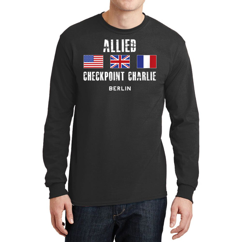 Checkpoint Charlie Cold War Berlin Wall East Germany France Long Sleeve Shirts | Artistshot