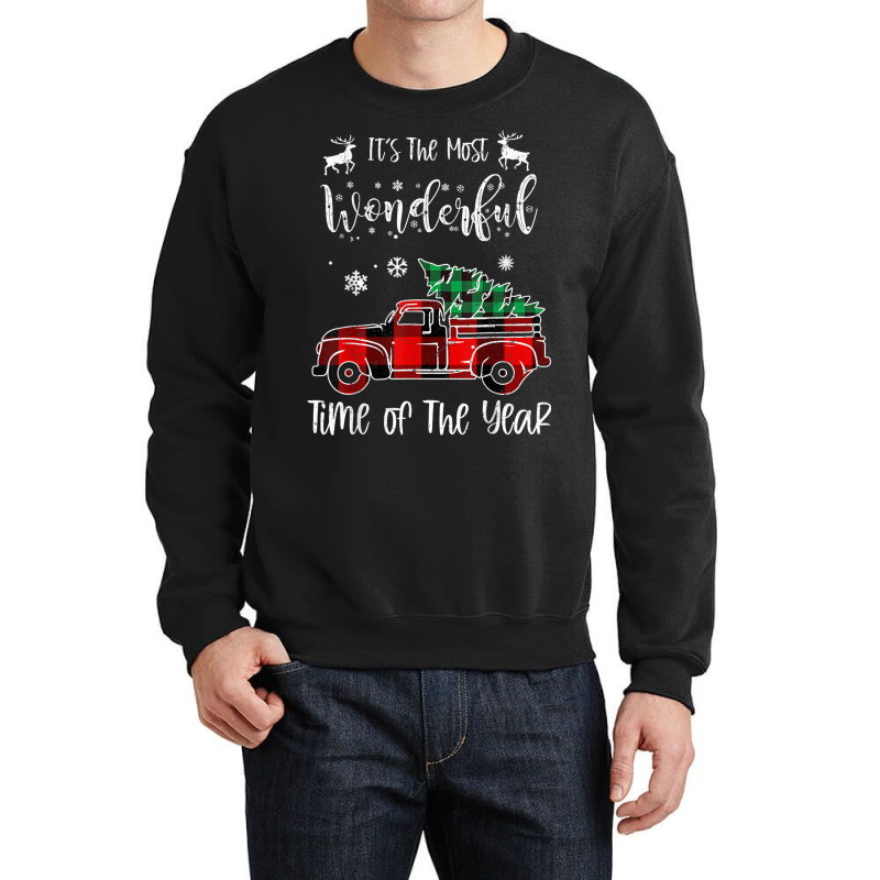 It's The Most Wonderful Time Of The Year Christmas Red Truck Crewneck Sweatshirt by Outpost | Artistshot