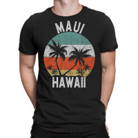 Maui Shirt Hawaii Retro Sunset Palm Trees Hawaiian Island Premium T Sh T-shirt | Artistshot