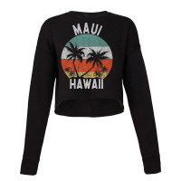 Maui Shirt Hawaii Retro Sunset Palm Trees Hawaiian Island Premium T Sh Cropped Sweater | Artistshot