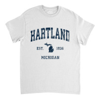 Hartland Michigan Mi Vintage Athletic Navy Sports Design Tank Top Classic T-shirt | Artistshot