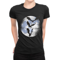 Halloween Gift Idea Moonlight Vampire Bat Ladies Fitted T-shirt | Artistshot