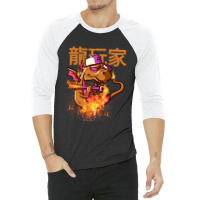 The Player Dragon The Baseball Bat Dragon Lichdragon Chinese Writing E 3/4 Sleeve Shirt | Artistshot