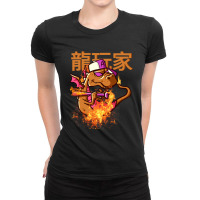 The Player Dragon The Baseball Bat Dragon Lichdragon Chinese Writing E Ladies Fitted T-shirt | Artistshot