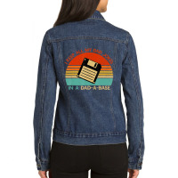 Vintage I Keep All My Dad Jokes In A Dad-a-base Men Quote Ladies Denim Jacket | Artistshot