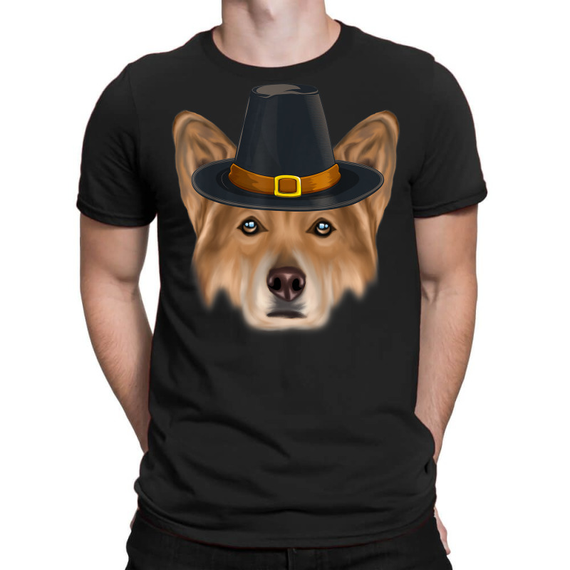 Canaan Dog Wearing Pilgrim Hat Thanksgiving T-Shirt by Outpost | Artistshot