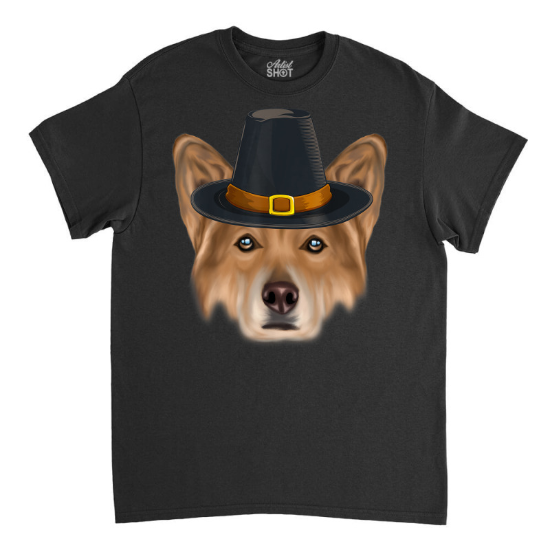 Canaan Dog Wearing Pilgrim Hat Thanksgiving Classic T-shirt by Outpost | Artistshot