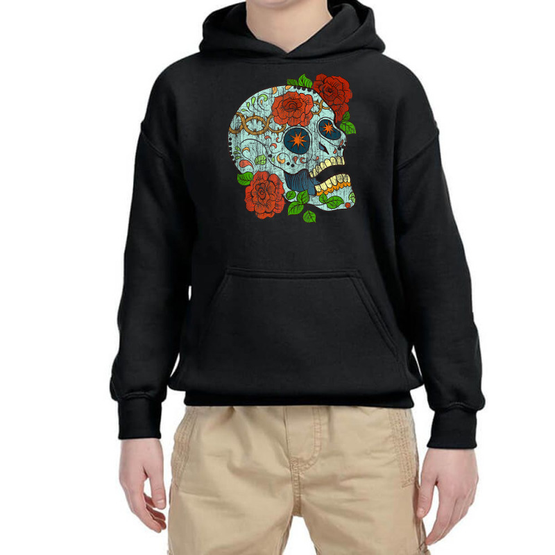 Mexican Skull Flowers Rose Catrina Calavera Cinco De Mayo Tank Top Youth Hoodie by cm-arts | Artistshot