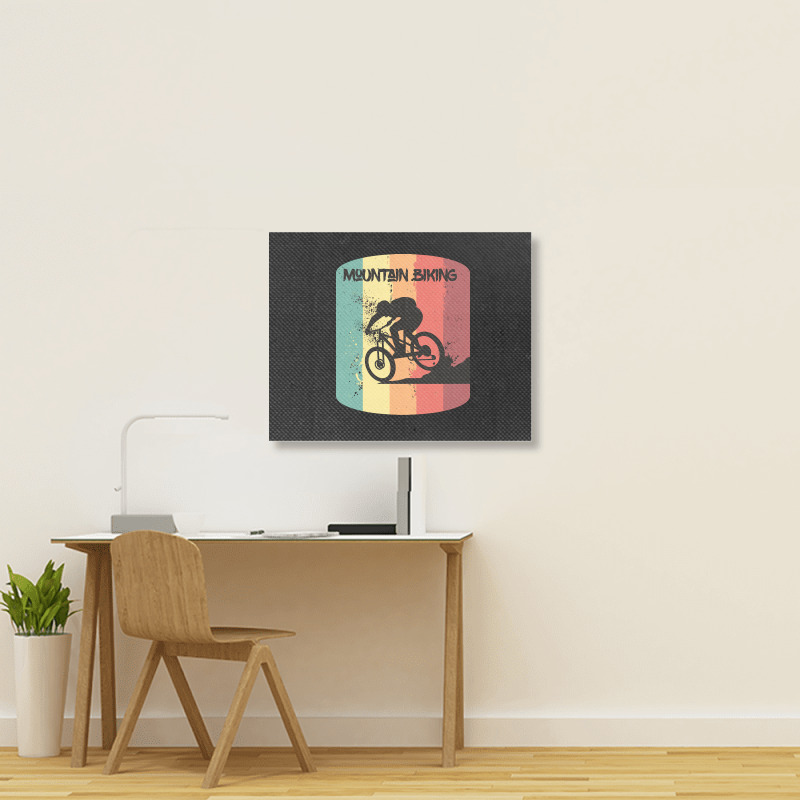 Mountain Bike For Men T  Shirt Vintage Mountain Biking Cycling T  Shir Landscape Canvas Print | Artistshot