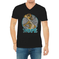 Lion King Timon Nope Striped Circle Vintage V-neck Tee | Artistshot