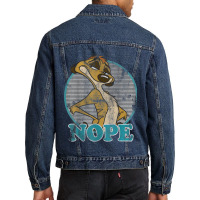 Lion King Timon Nope Striped Circle Vintage Men Denim Jacket | Artistshot