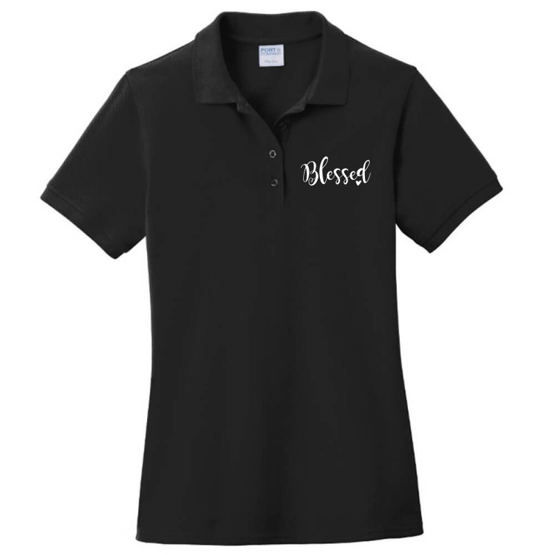 Blessed Inspirational Ladies Polo Shirt by cm-arts | Artistshot