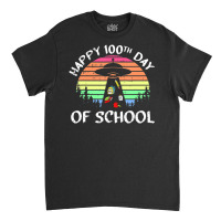 100 Days Of School Ufo Alien Abductiion Teacher Student Classic T-shirt | Artistshot