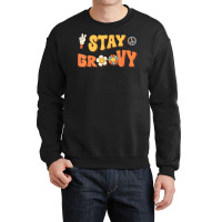 Stay Groovy Wavy Hippie Boho Retro Positive And Peace Crewneck Sweatshirt | Artistshot