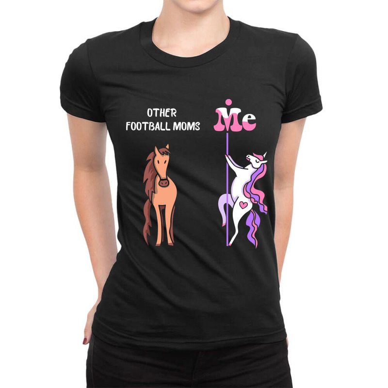 Other Football Moms Me Tee Unicorn Football Mom Funny Gift Idea Footba Ladies Fitted T-Shirt by guppiessetting | Artistshot