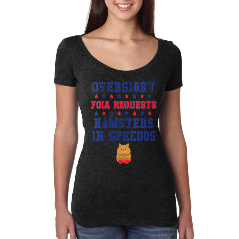 Womens-oversight-foia-requests-hamsters-in-speedos-v-neck Women's Triblend Scoop T-shirt by cm-arts | Artistshot