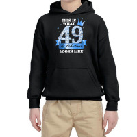 49 & Fabulous I Blue Black Party Group Candid Photo Outfit T Shirt Youth Hoodie | Artistshot