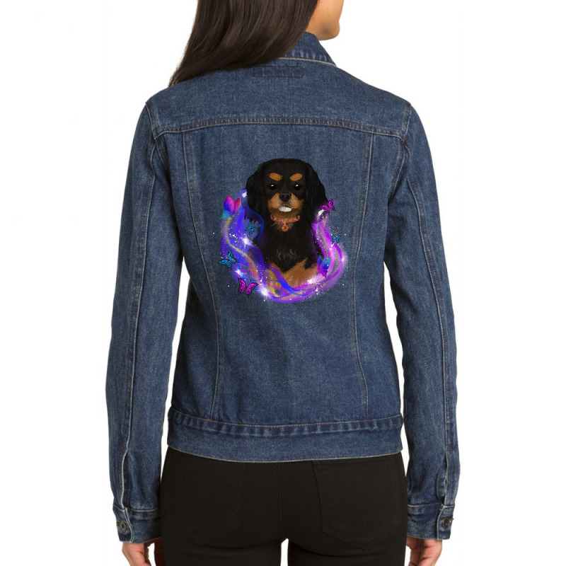 Cavalier King Charles Spaniel Magical Cavalier King Charles Spaniel An Ladies Denim Jacket by starlingbuzzard | Artistshot