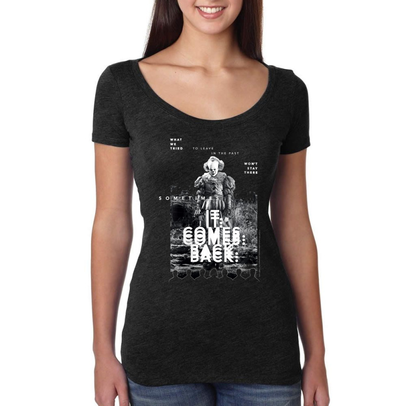 Womens It Movie Pennywise It Comes Back V-neck Women's Triblend Scoop T-shirt by ngodo | Artistshot