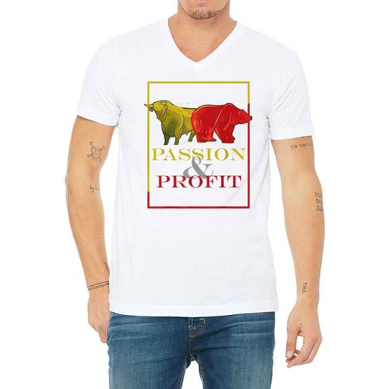 Bull And Bear, Passion And Profit, Stock Market And Shares T Shirt V-Neck Tee by v8dycanel | Artistshot