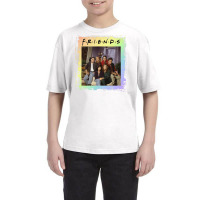 Friends Group Photo Rainbow Paint Outline Youth Tee | Artistshot