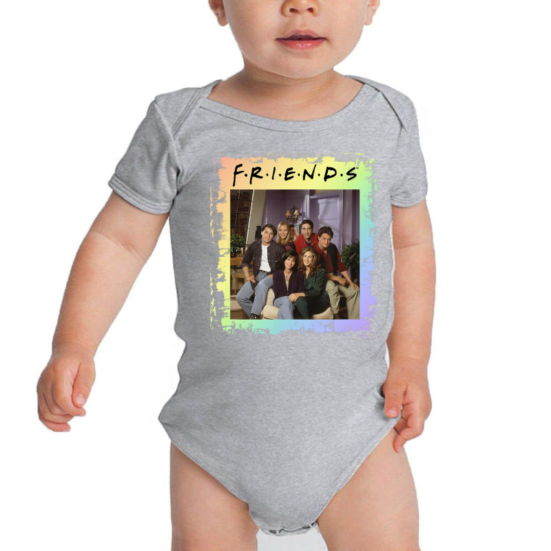 Friends Group Photo Rainbow Paint Outline Baby Bodysuit | Artistshot