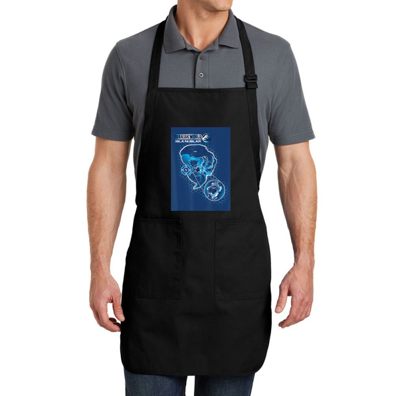 Blue Isla Nublar Map Full-length Apron | Artistshot