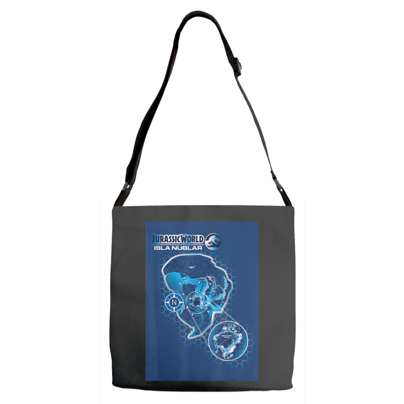 Blue Isla Nublar Map Adjustable Strap Totes | Artistshot