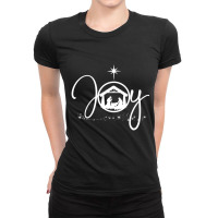 Christian Christmas Joy Jesus Nativity Scene Faith Ladies Fitted T-shirt | Artistshot