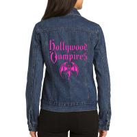 The Hollywood Vampires Bright Pink! Ladies Denim Jacket | Artistshot