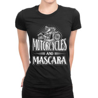 Womens Biker Lifestyle Quotes Motorcycles And Mascara Ladies Fitted T-shirt | Artistshot