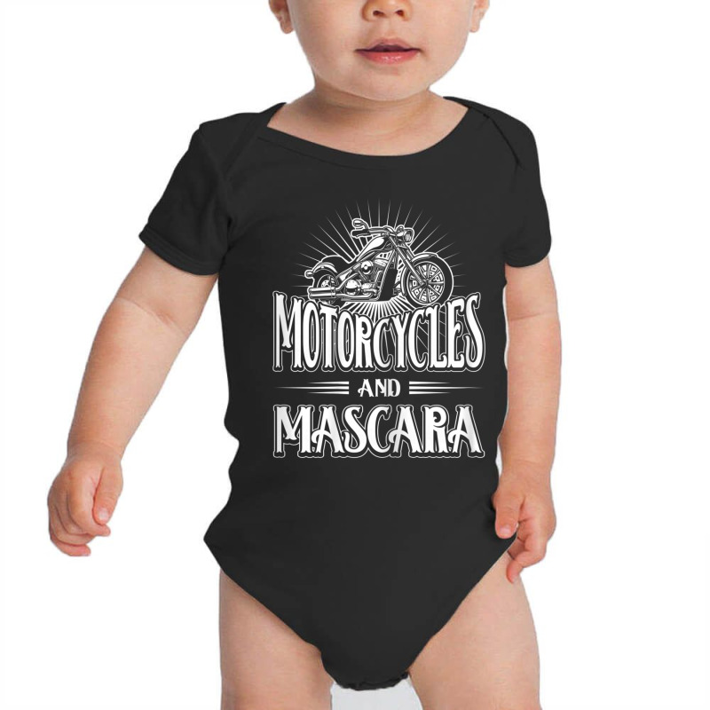 Womens Biker Lifestyle Quotes Motorcycles And Mascara Baby Bodysuit by cm-arts | Artistshot