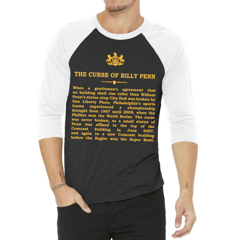 Real Historical Philadelphia - The Curse Of Billy Penn 3/4 Sleeve Shirt | Artistshot