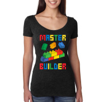 Brick Builder Funny Blocks Building Master Builder Toys Kids T Shirt Women's Triblend Scoop T-shirt | Artistshot