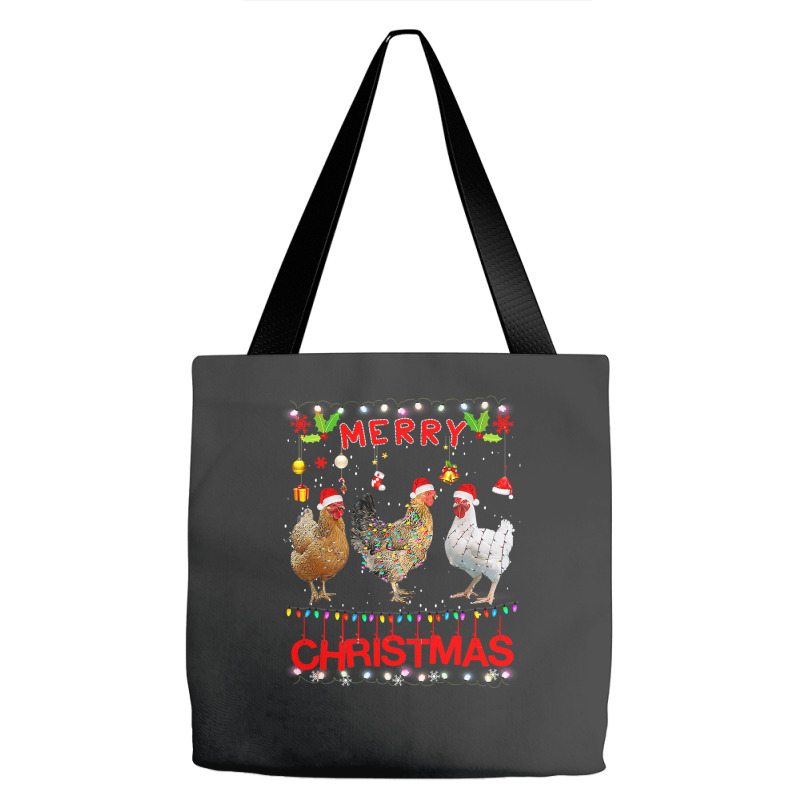 Chicken Cock Design Merry Christmas Chicken For Kids Costume Cute 32 H Tote Bags | Artistshot