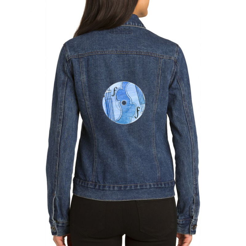 Musical Viola Dynamic Stringed Instrument Ladies Denim Jacket by HeatherThomas | Artistshot