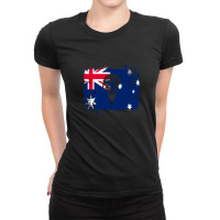 Lacrosse Flag With Stickhead - Australia Ladies Fitted T-shirt | Artistshot