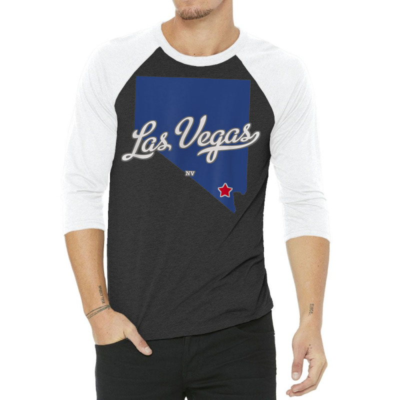 Las Vegas Nevada Nv Map T Shirt 3/4 Sleeve Shirt | Artistshot