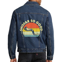 Yj6j Vintage Shofar So Good Rosh Hashanah Jewish Day Men Denim Jacket | Artistshot