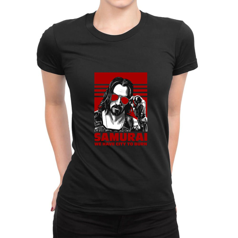 Samurai - Cyberpunk Ladies Fitted T-Shirt by MargaretDaniels | Artistshot