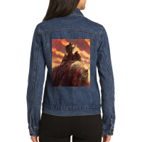 Music Vintage Retro Knight Finlay And Malenia Funny Graphic Gift Ladies Denim Jacket | Artistshot