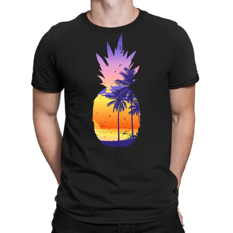 Beach Vibes T  Shirt Vintage Pineapple Sunset Surf Aloha Beach T  Shir T-shirt | Artistshot