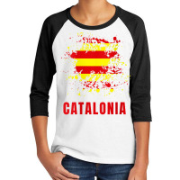 Womens Catalonia Retro Vintage Watercolors Sport Catalan Flag V Neck T Youth 3/4 Sleeve | Artistshot