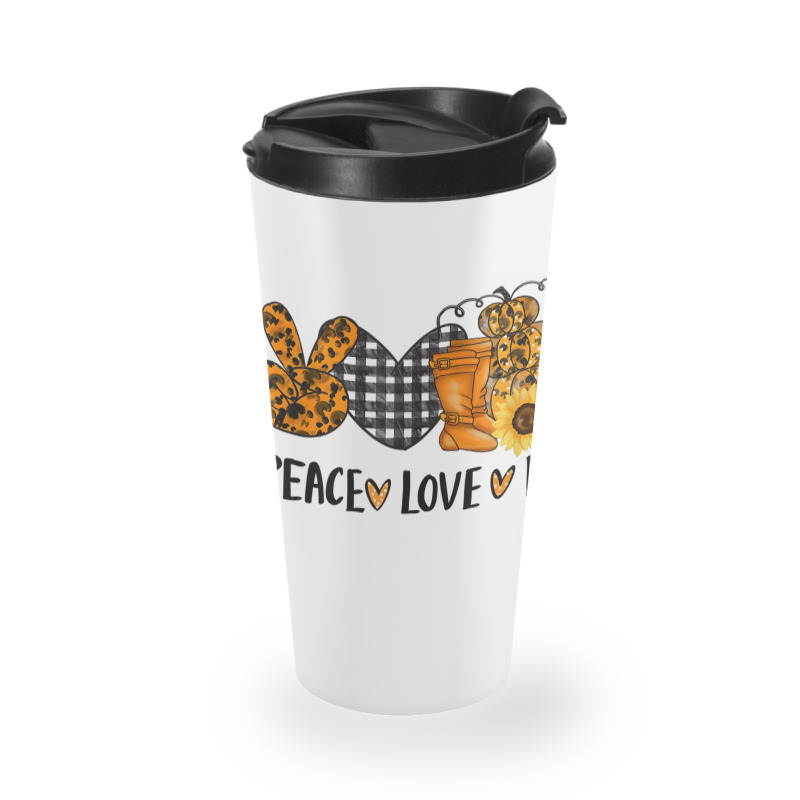 Love Peace Fall Halloween Pumpkin Emotions Smiling Costume Travel Mug | Artistshot