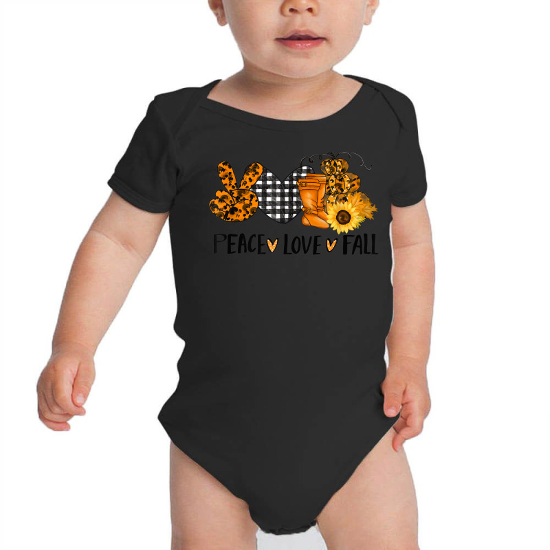 Love Peace Fall Halloween Pumpkin Emotions Smiling Costume Baby Bodysuit | Artistshot