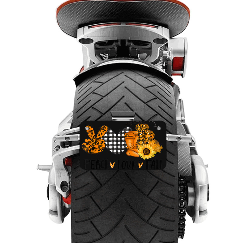 Love Peace Fall Halloween Pumpkin Emotions Smiling Costume Motorcycle License Plate | Artistshot