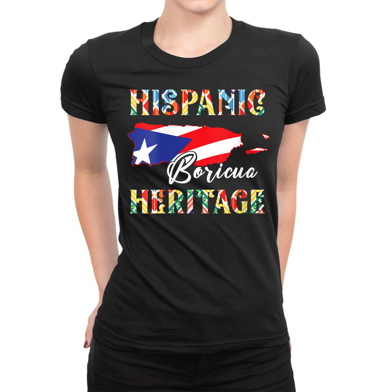 Womens Puerto Rican Flag Hispanic Heritage Boricua Puerto Rico V Neck ...